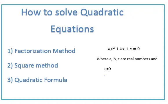 How to Solve Quadratic equations