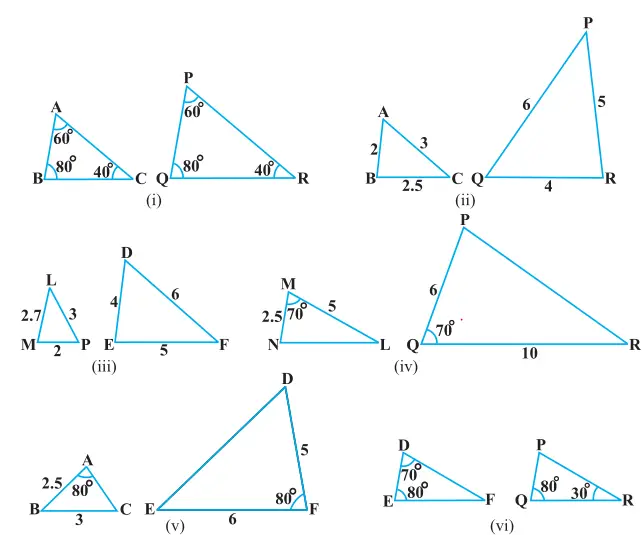  triangles EXERCISE 6.3 Question 1