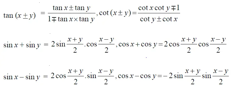 Identities related to sin2x, cos2x, tan2 x, sin3x, cos3x and tan3x