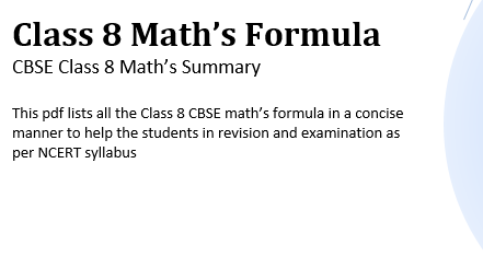 9th Grade Math Formula Chart