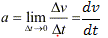 Instantaneous acceleration formula