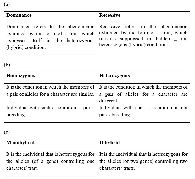 Principles of inheritance and variation questions and answers