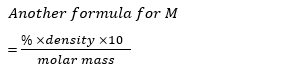 Molarity Formula using % and density