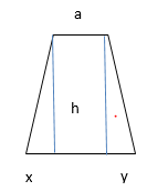 Area of trapezium when it can be divied into two triangle and one rectangle