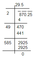 Finding square root of decimal number by division method