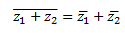 Complex conjugate of addition of complex number is equal to addition  of complex conjugate of the number